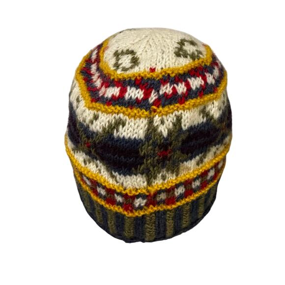 Fleece lined knit beanie cap hat 100% wool made in Nepal multi color unisex - Picture 5 of 9
